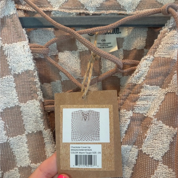 Sand Cloud Checkster Coverup, Warm Taupe, OS, NWT - Picture 4 of 5